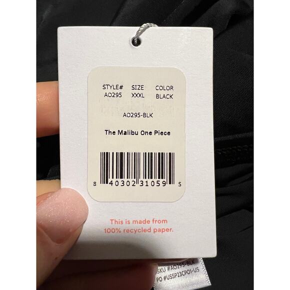 NWT Andie Women's The Malibu One Piece Snap Front Swimsuit Smooth Black Size 3XL - Picture 11 of 11